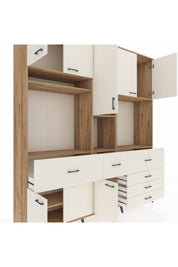 Hyperion Dolap 10 Raflı 6 Çekmeceli 8 Kapaklı 220x44x243 Çam-Aytaşı/Aytaşı