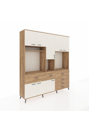 Hyperion Dolap 10 Raflı 6 Çekmeceli 8 Kapaklı 220x44x243 Çam-Aytaşı/Çam