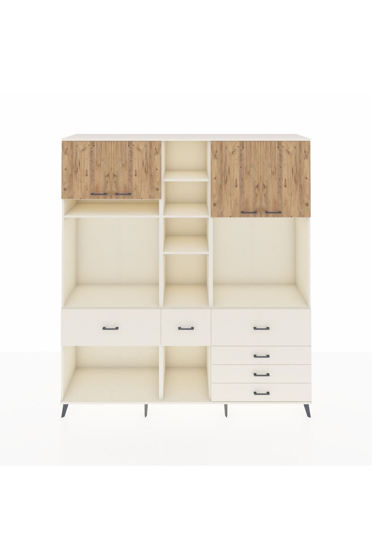 Hyperion Dolap 11 Raflı 6 Çekmeceli 4 Kapaklı 220x44x243 - S553M036V01B