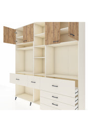 Hyperion Dolap 11 Raflı 6 Çekmeceli 4 Kapaklı 220x44x243 - S553M036V01B