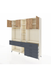 Hyperion Dolap 11 Raflı 6 Çekmeceli 4 Kapaklı 220x44x243 - S553M036V02B