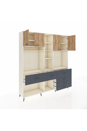 Hyperion Dolap 11 Raflı 6 Çekmeceli 4 Kapaklı 220x44x243 - S553M036V02B