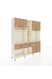 Hyperion Dolap 11 Raflı 6 Çekmeceli 4 Kapaklı 220x44x243 - S553M036V03B