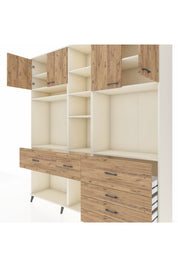 Hyperion Dolap 11 Raflı 6 Çekmeceli 4 Kapaklı 220x44x243 - S553M036V03B