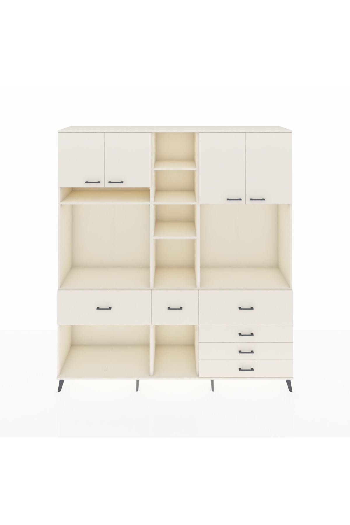 Hyperion Dolap 11 Raflı 6 Çekmeceli 4 Kapaklı 220x44x243 - S553M036V04B