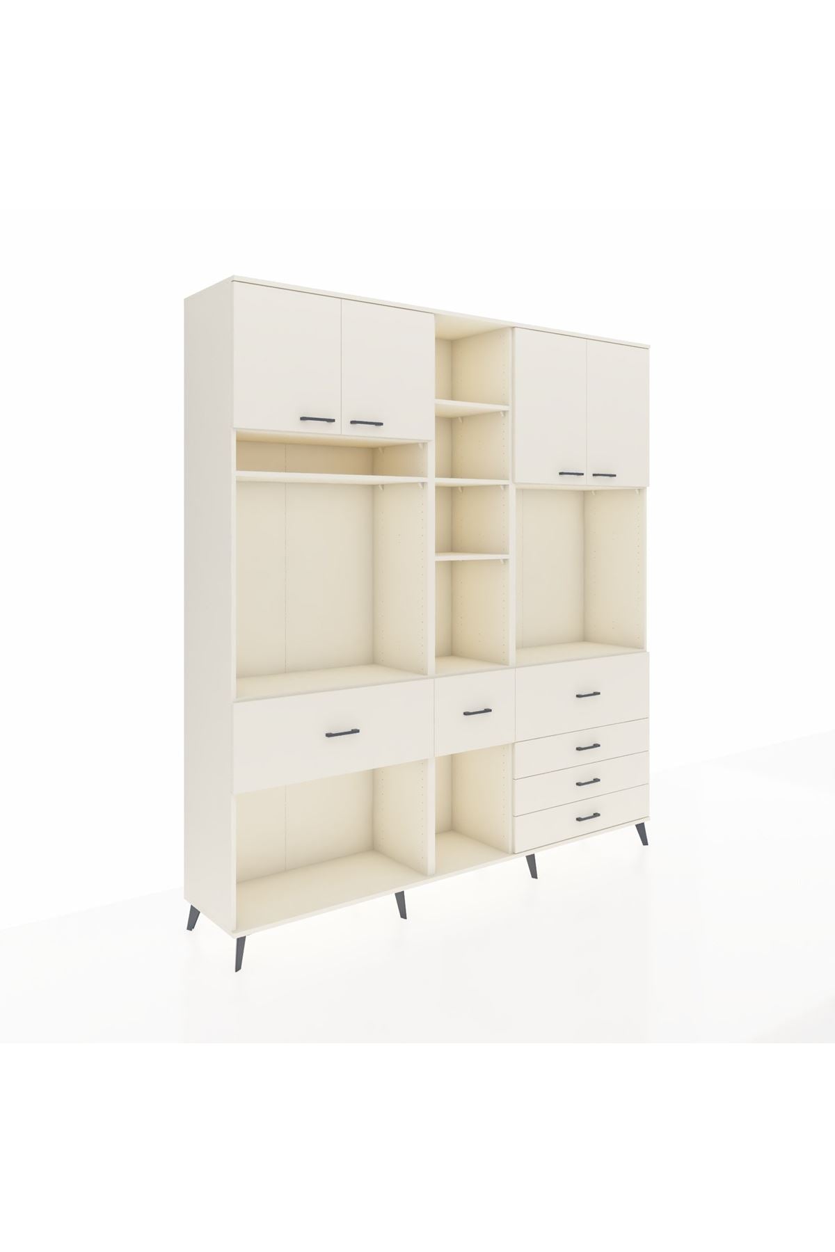 Hyperion Dolap 11 Raflı 6 Çekmeceli 4 Kapaklı 220x44x243 - S553M036V04B