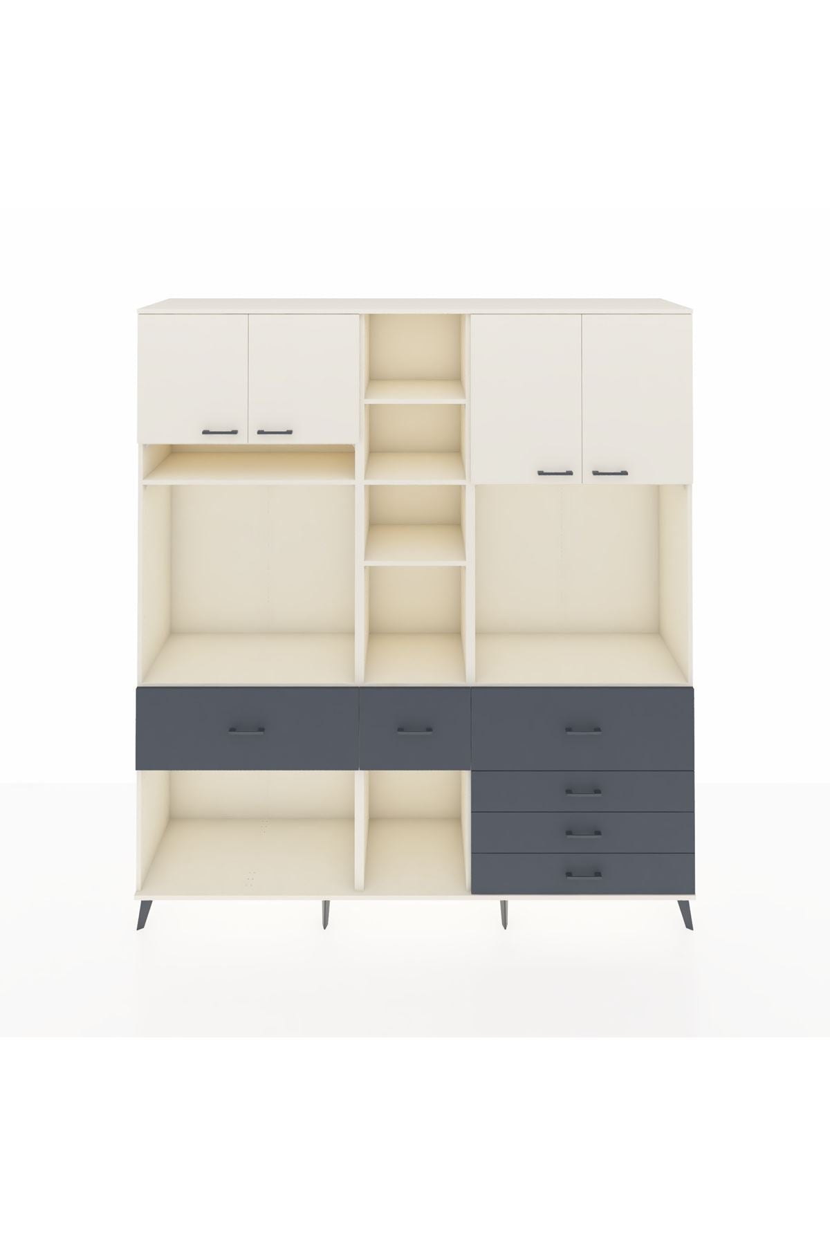 Hyperion Dolap 11 Raflı 6 Çekmeceli 4 Kapaklı 220x44x243 - S553M036V05B