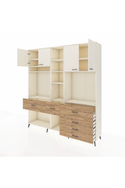 Hyperion Dolap 11 Raflı 6 Çekmeceli 4 Kapaklı 220x44x243 - S553M036V06B