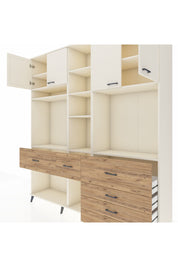 Hyperion Dolap 11 Raflı 6 Çekmeceli 4 Kapaklı 220x44x243 - S553M036V06B