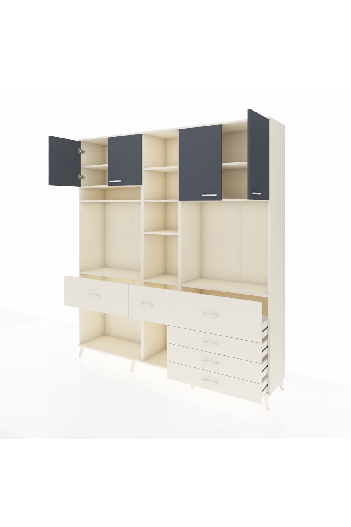 Hyperion Dolap 11 Raflı 6 Çekmeceli 4 Kapaklı 220x44x243 - S553M036V07B