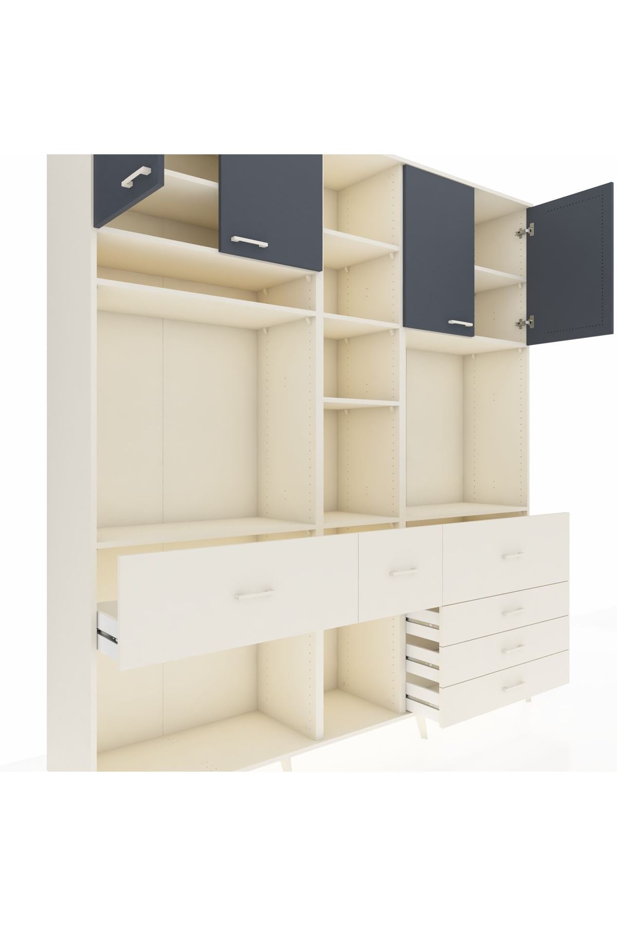 Hyperion Dolap 11 Raflı 6 Çekmeceli 4 Kapaklı 220x44x243 - S553M036V07B