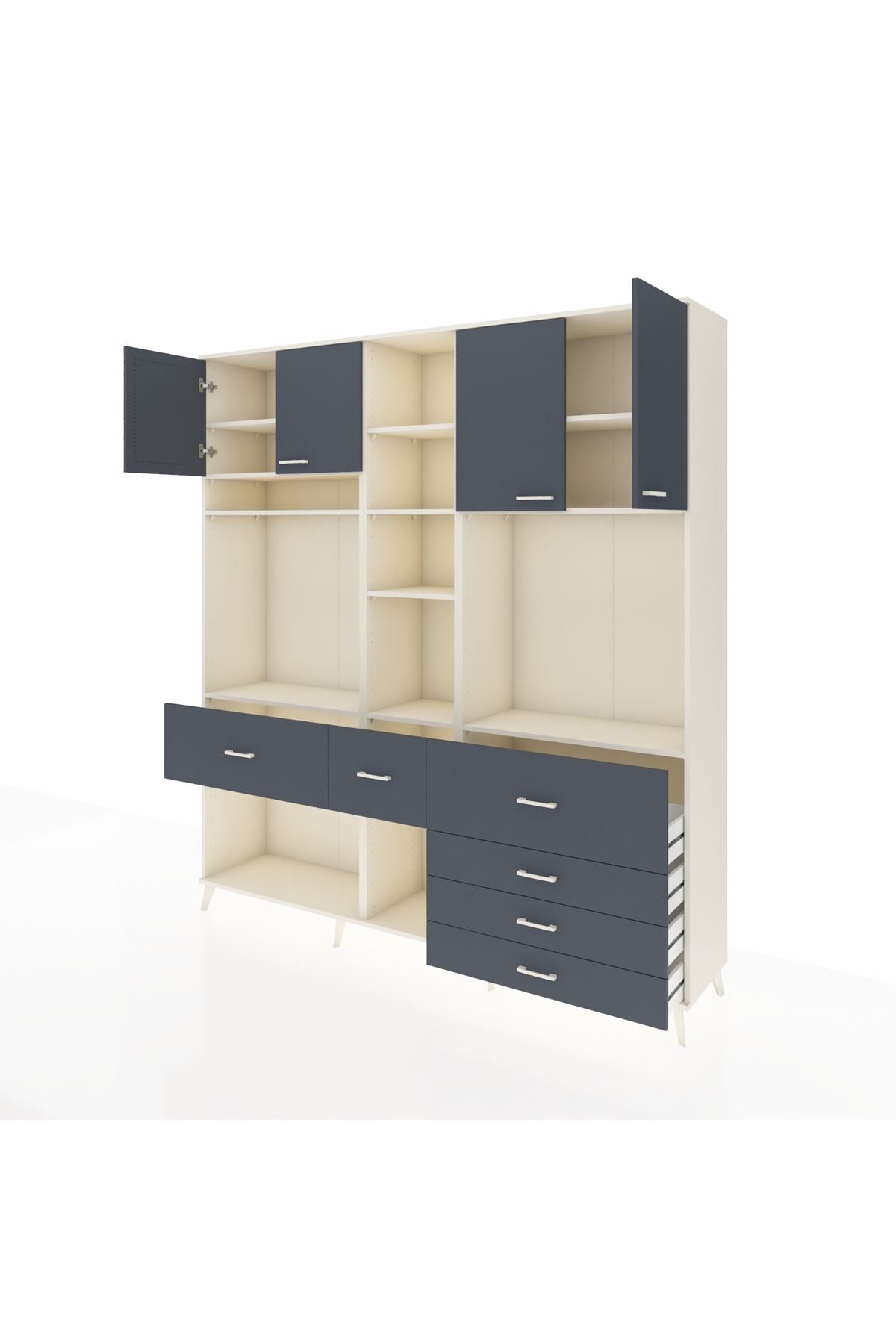 Hyperion Dolap 11 Raflı 6 Çekmeceli 4 Kapaklı 220x44x243 - S553M036V08B