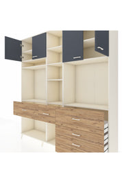 Hyperion Dolap 11 Raflı 6 Çekmeceli 4 Kapaklı 220x44x243 - S553M036V09B