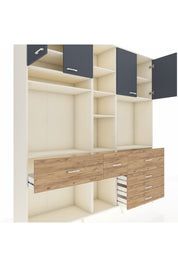 Hyperion Dolap 11 Raflı 6 Çekmeceli 4 Kapaklı 220x44x243 - S553M036V09B