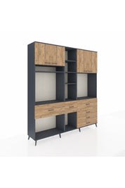 Hyperion Dolap 11 Raflı 6 Çekmeceli 4 Kapaklı 220x44x243 - S553M036V12B