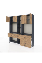 Hyperion Dolap 11 Raflı 6 Çekmeceli 4 Kapaklı 220x44x243 - S553M036V12B