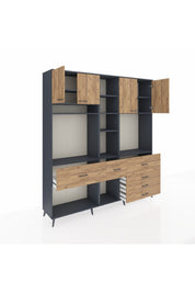 Hyperion Dolap 11 Raflı 6 Çekmeceli 4 Kapaklı 220x44x243 - S553M036V12B