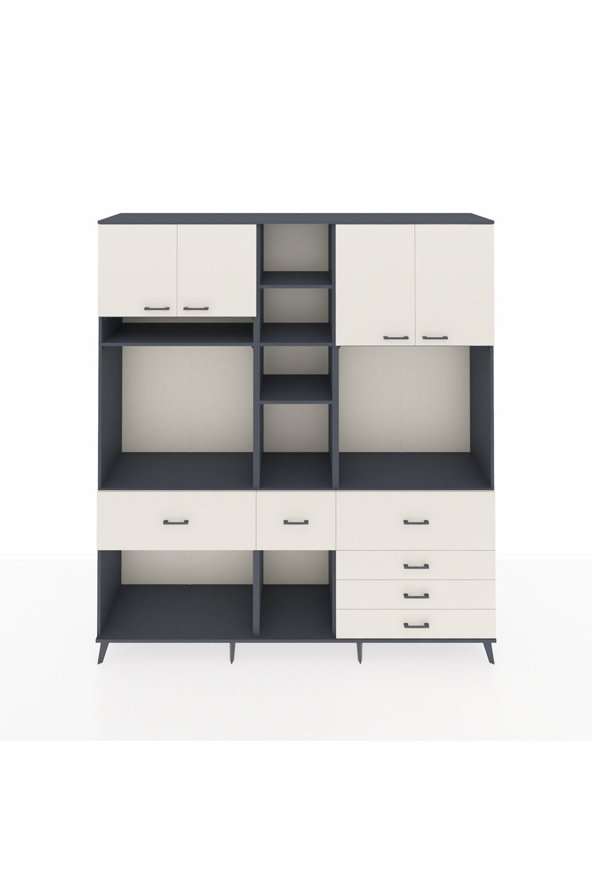 Hyperion Dolap 11 Raflı 6 Çekmeceli 4 Kapaklı 220x44x243 - S553M036V13B