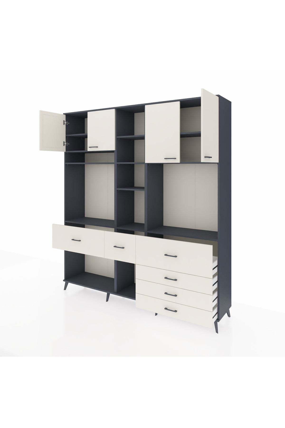 Hyperion Dolap 11 Raflı 6 Çekmeceli 4 Kapaklı 220x44x243 - S553M036V13B