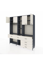 Hyperion Dolap 11 Raflı 6 Çekmeceli 4 Kapaklı 220x44x243 - S553M036V13B