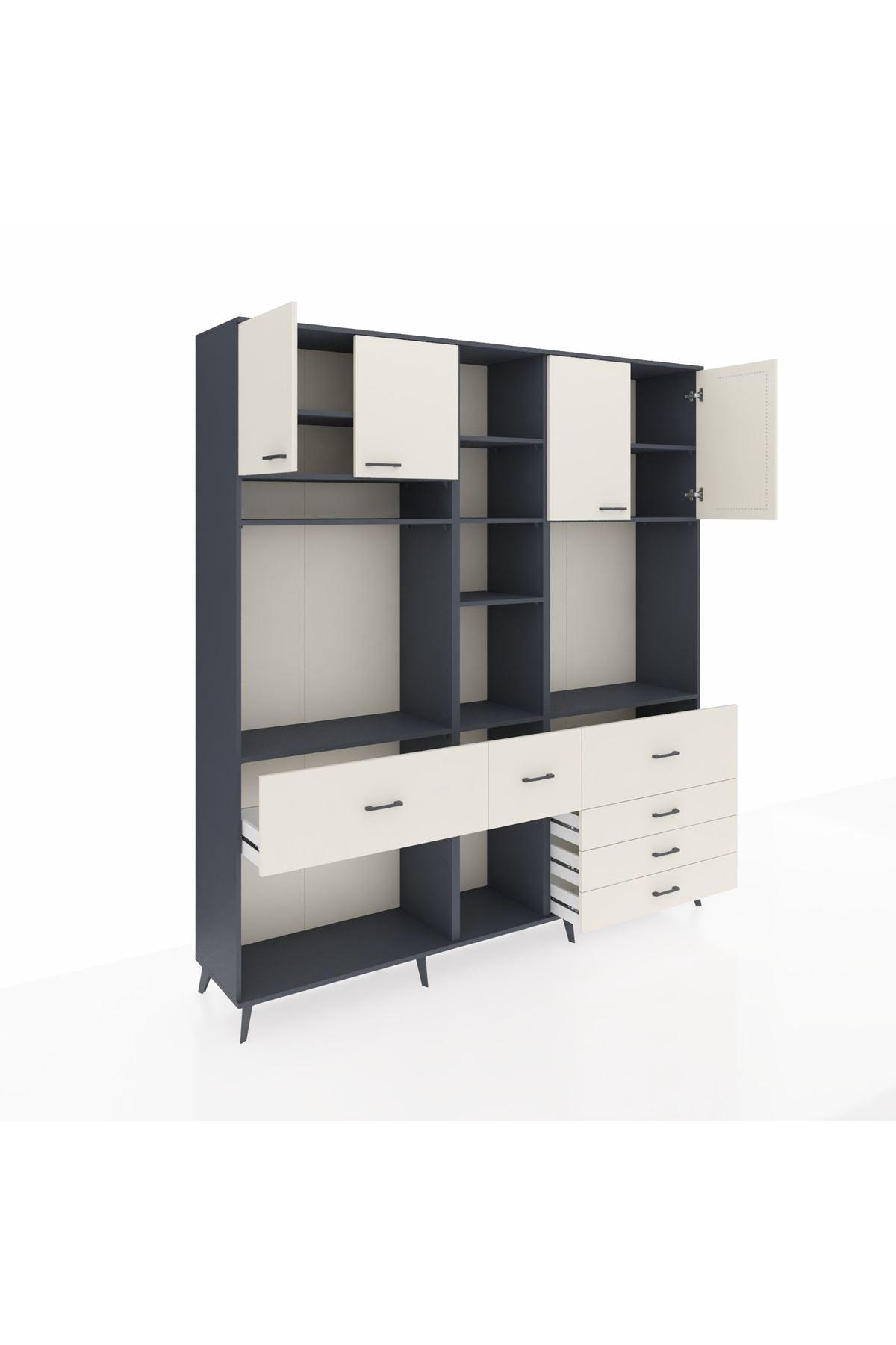 Hyperion Dolap 11 Raflı 6 Çekmeceli 4 Kapaklı 220x44x243 - S553M036V13B