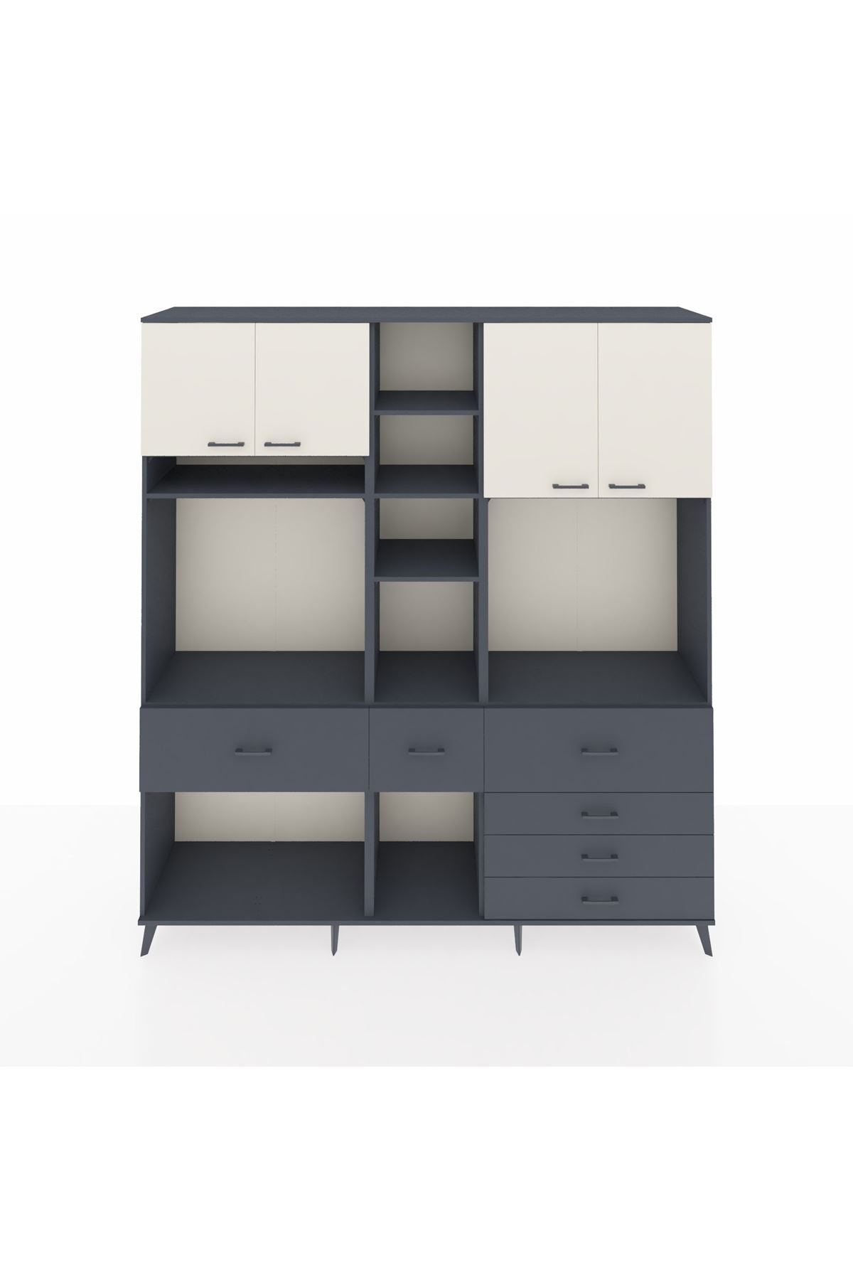 Hyperion Dolap 11 Raflı 6 Çekmeceli 4 Kapaklı 220x44x243 - S553M036V14B