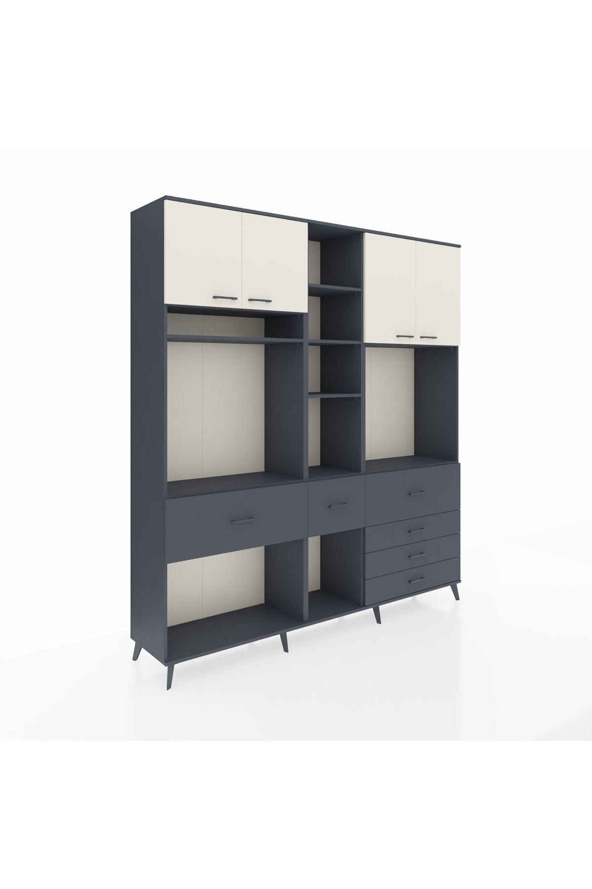 Hyperion Dolap 11 Raflı 6 Çekmeceli 4 Kapaklı 220x44x243 - S553M036V14B