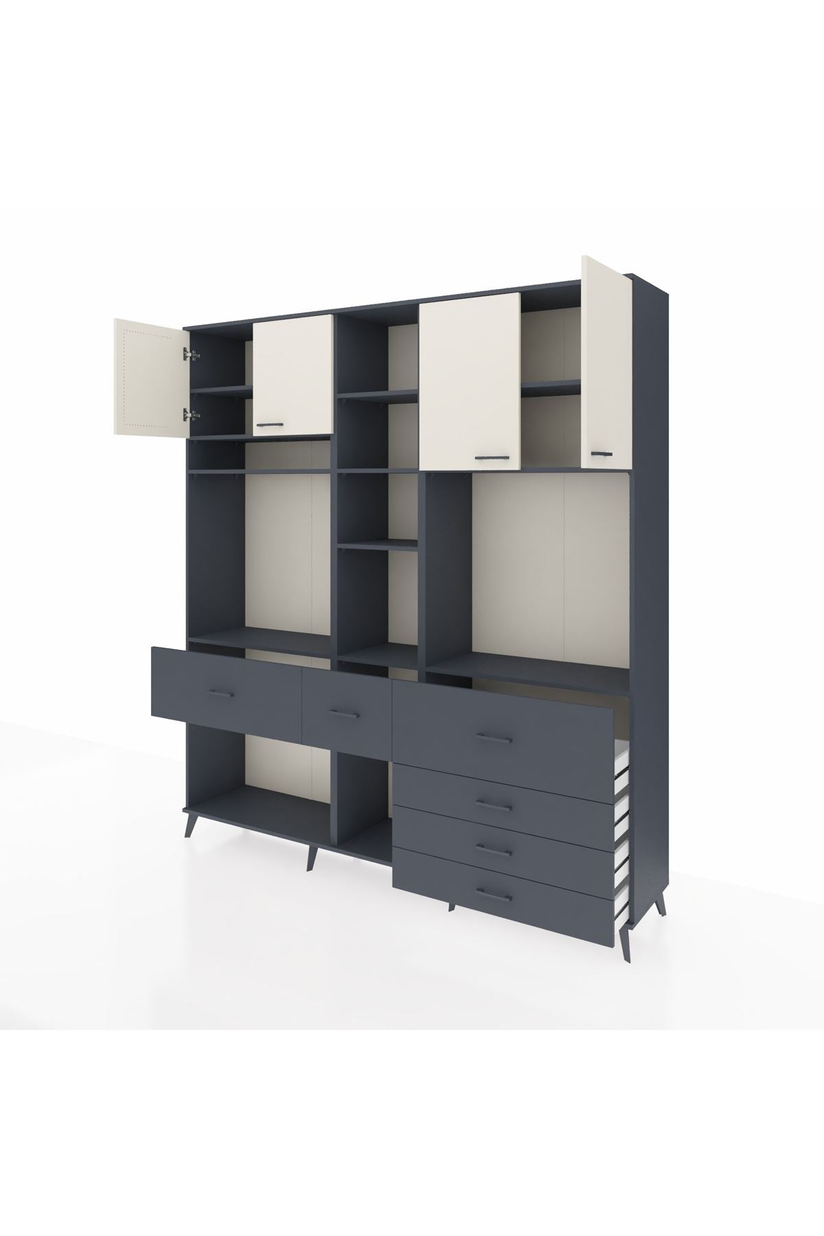 Hyperion Dolap 11 Raflı 6 Çekmeceli 4 Kapaklı 220x44x243 - S553M036V14B