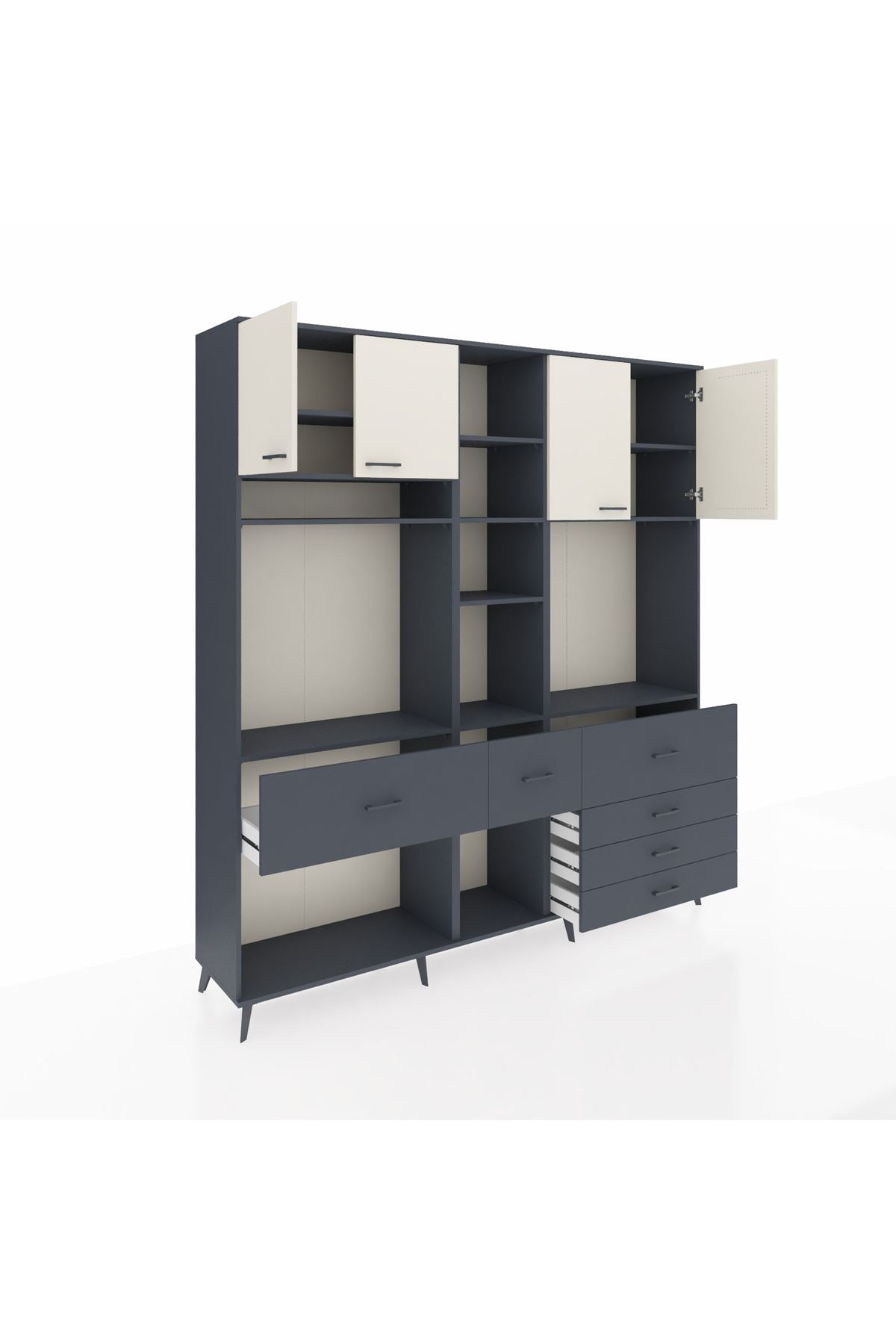 Hyperion Dolap 11 Raflı 6 Çekmeceli 4 Kapaklı 220x44x243 - S553M036V14B