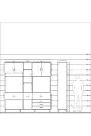 Hyperion Dolap 11 Raflı 6 Çekmeceli 4 Kapaklı 220x44x243 - S553M036V14B