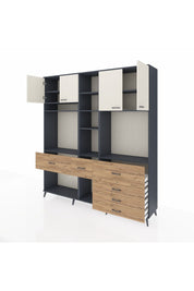 Hyperion Dolap 11 Raflı 6 Çekmeceli 4 Kapaklı 220x44x243 - S553M036V15B