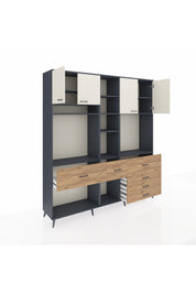 Hyperion Dolap 11 Raflı 6 Çekmeceli 4 Kapaklı 220x44x243 - S553M036V15B