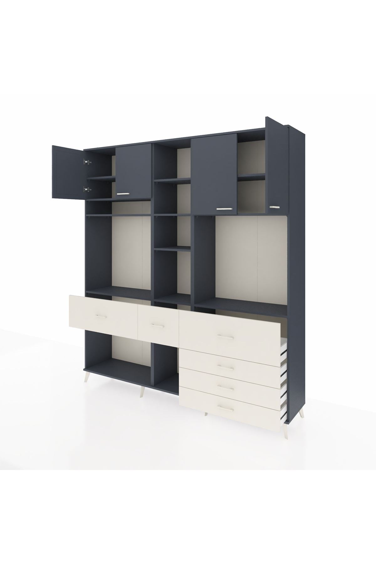 Hyperion Dolap 11 Raflı 6 Çekmeceli 4 Kapaklı 220x44x243 - S553M036V16B