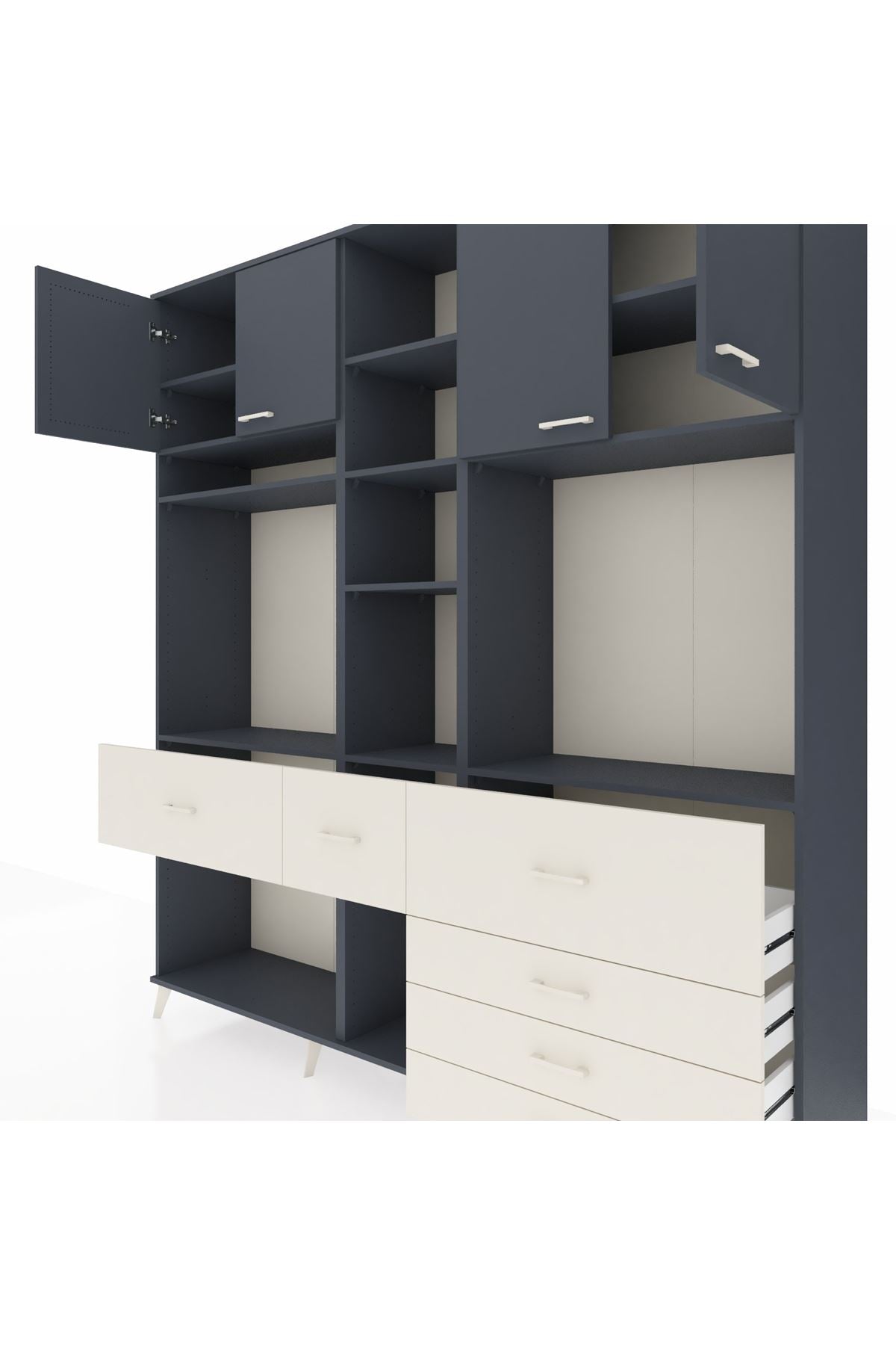 Hyperion Dolap 11 Raflı 6 Çekmeceli 4 Kapaklı 220x44x243 - S553M036V16B