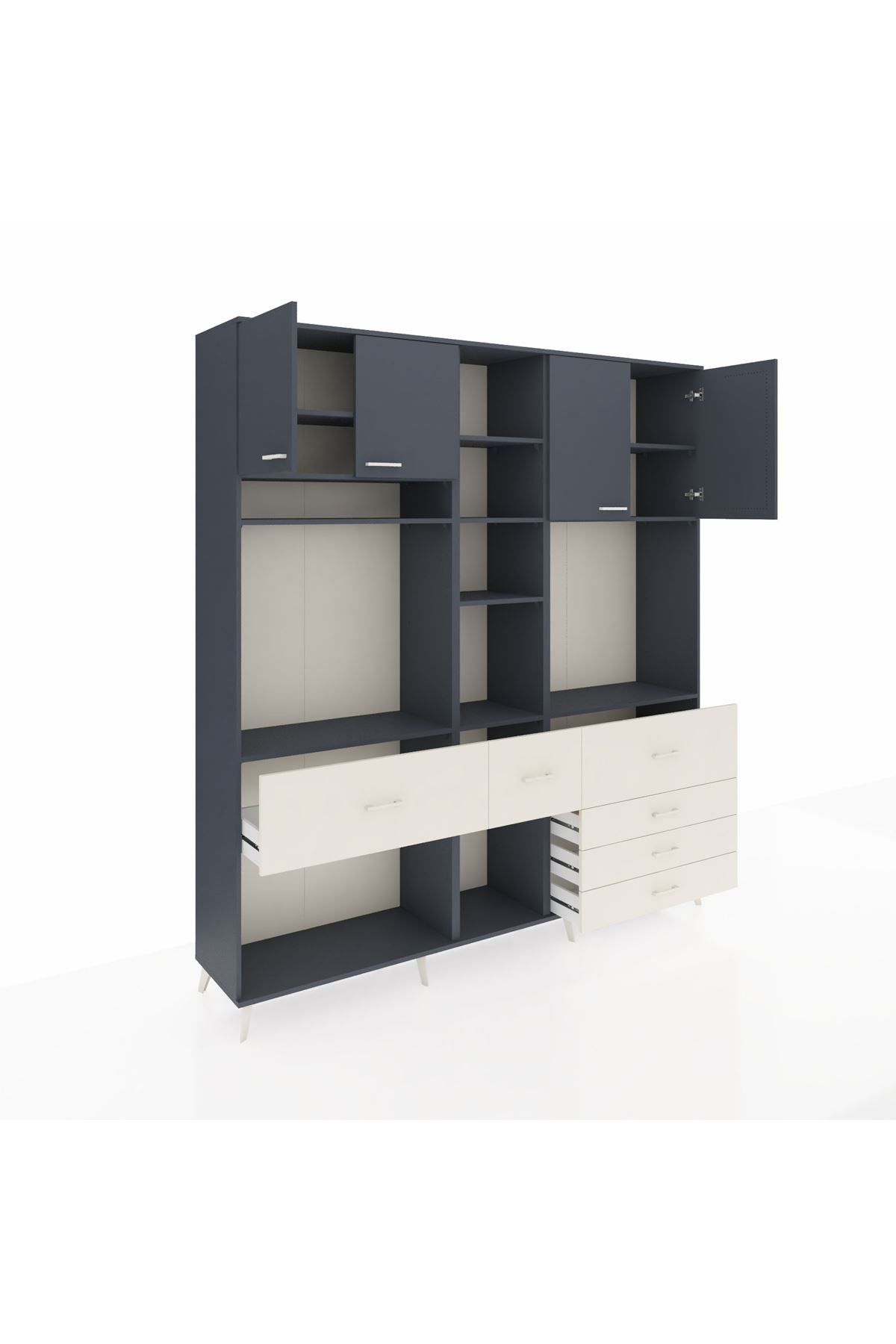 Hyperion Dolap 11 Raflı 6 Çekmeceli 4 Kapaklı 220x44x243 - S553M036V16B