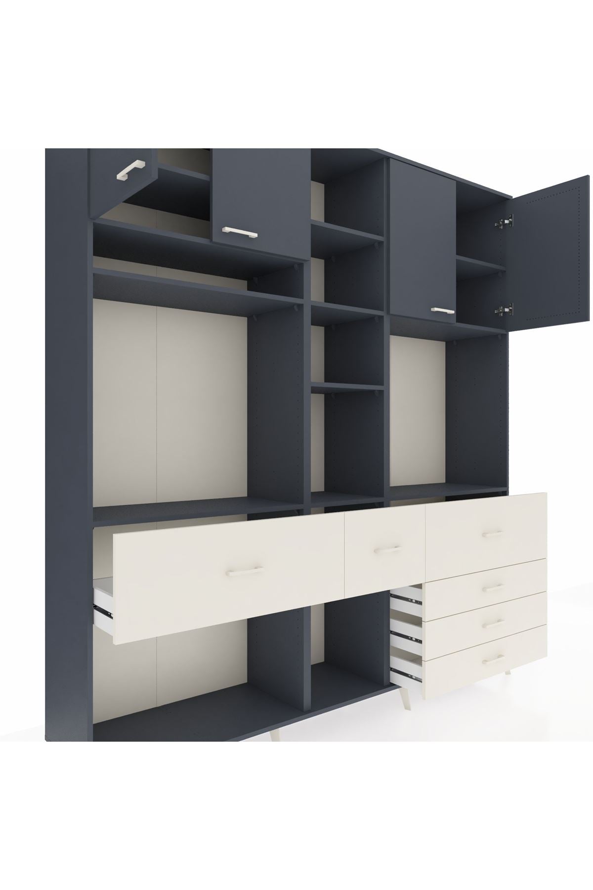 Hyperion Dolap 11 Raflı 6 Çekmeceli 4 Kapaklı 220x44x243 - S553M036V16B