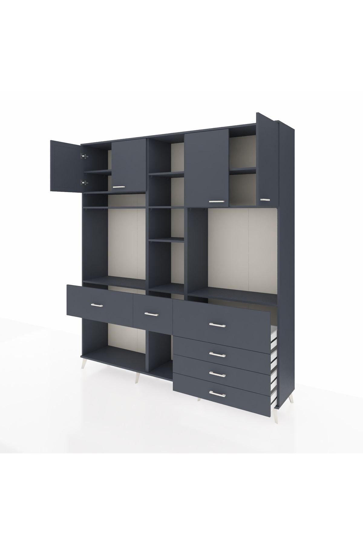 Hyperion Dolap 11 Raflı 6 Çekmeceli 4 Kapaklı 220x44x243 - S553M036V17B