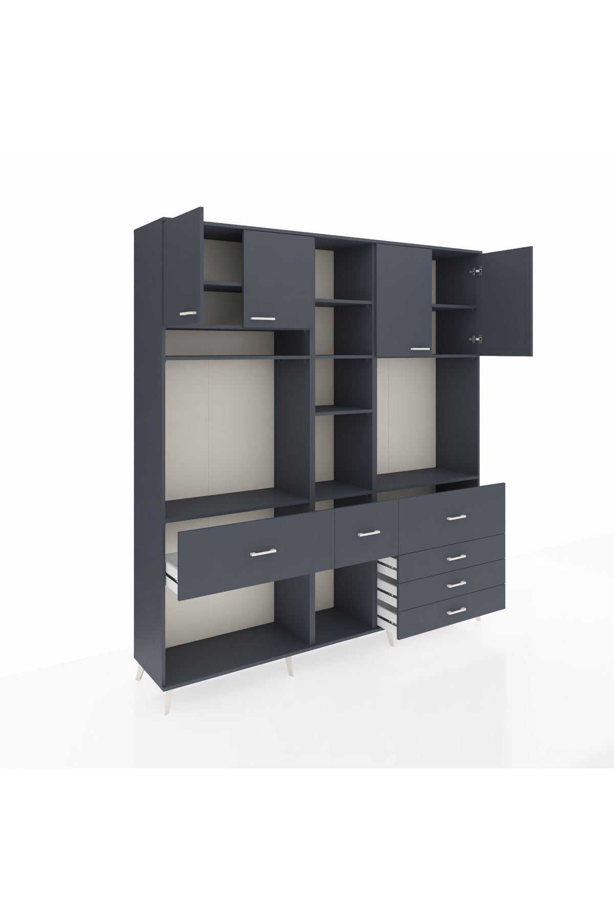 Hyperion Dolap 11 Raflı 6 Çekmeceli 4 Kapaklı 220x44x243 - S553M036V17B