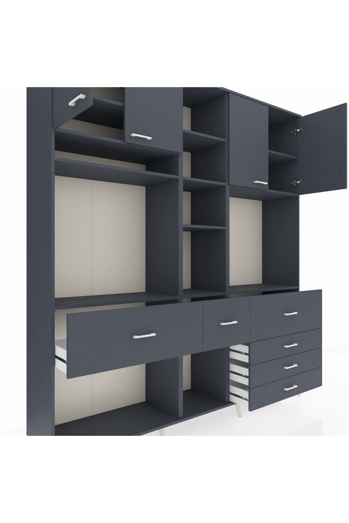 Hyperion Dolap 11 Raflı 6 Çekmeceli 4 Kapaklı 220x44x243 - S553M036V17B