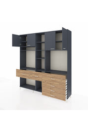 Hyperion Dolap 11 Raflı 6 Çekmeceli 4 Kapaklı 220x44x243 - S553M036V18B