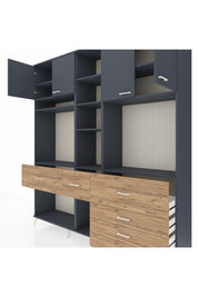 Hyperion Dolap 11 Raflı 6 Çekmeceli 4 Kapaklı 220x44x243 - S553M036V18B