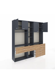 Hyperion Dolap 11 Raflı 6 Çekmeceli 4 Kapaklı 220x44x243 - S553M036V18B