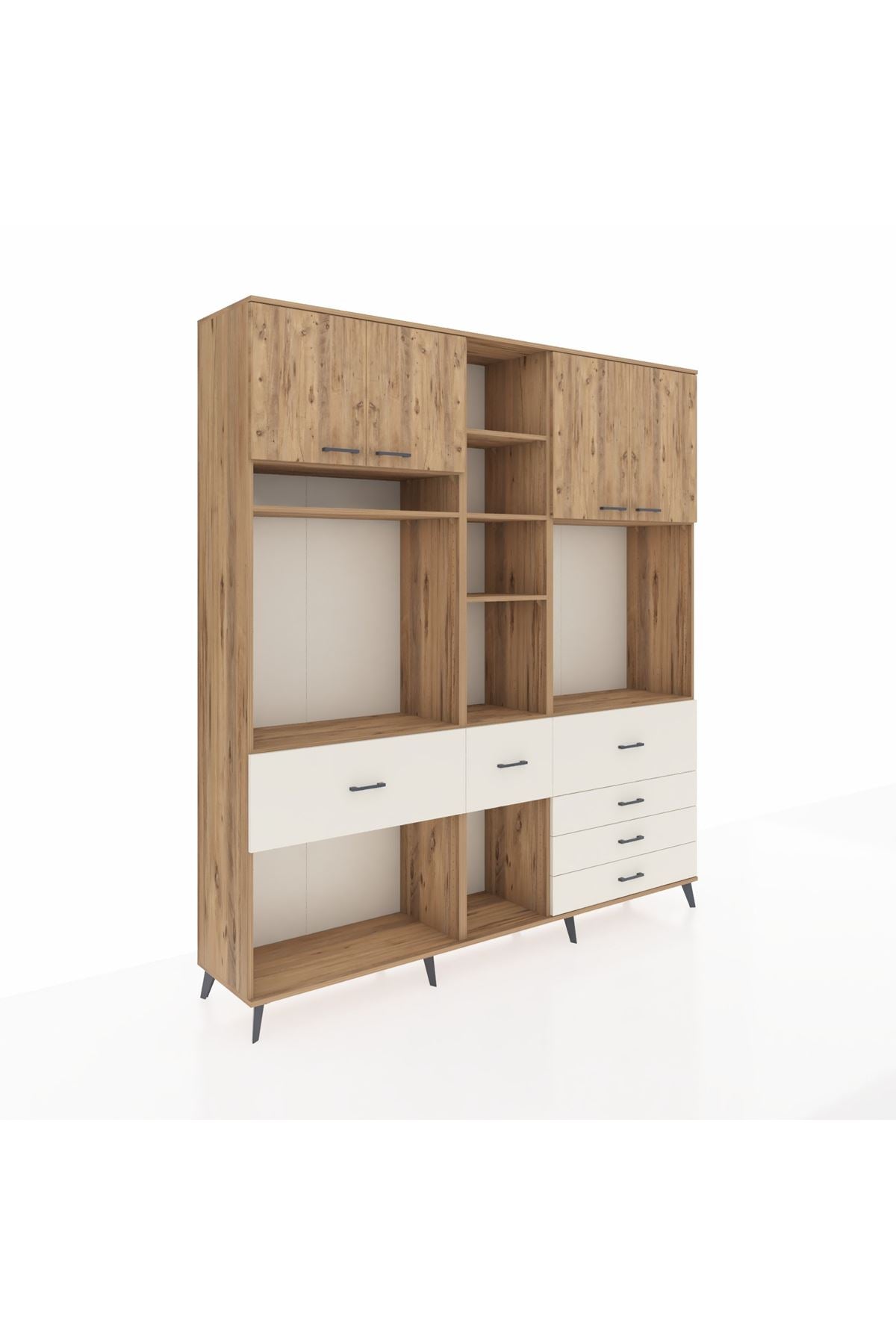 Hyperion Dolap 11 Raflı 6 Çekmeceli 4 Kapaklı 220x44x243 - S553M036V19B