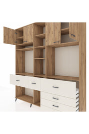 Hyperion Dolap 11 Raflı 6 Çekmeceli 4 Kapaklı 220x44x243 - S553M036V19B