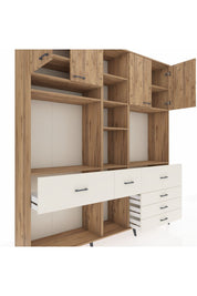 Hyperion Dolap 11 Raflı 6 Çekmeceli 4 Kapaklı 220x44x243 - S553M036V19B