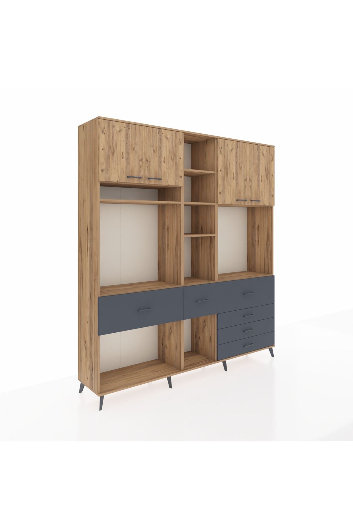 Hyperion Dolap 11 Raflı 6 Çekmeceli 4 Kapaklı 220x44x243 - S553M036V20B