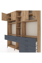 Hyperion Dolap 11 Raflı 6 Çekmeceli 4 Kapaklı 220x44x243 - S553M036V20B