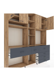 Hyperion Dolap 11 Raflı 6 Çekmeceli 4 Kapaklı 220x44x243 - S553M036V20B