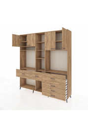 Hyperion Dolap 11 Raflı 6 Çekmeceli 4 Kapaklı 220x44x243 - S553M036V21B