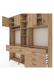 Hyperion Dolap 11 Raflı 6 Çekmeceli 4 Kapaklı 220x44x243 - S553M036V21B